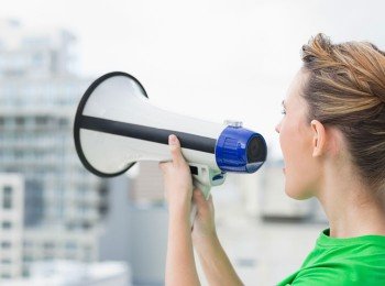 Image of megaphone to illustrate effective social sharing