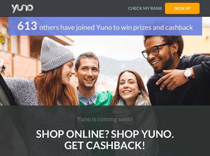 Yuno - a social commerce and cashback site