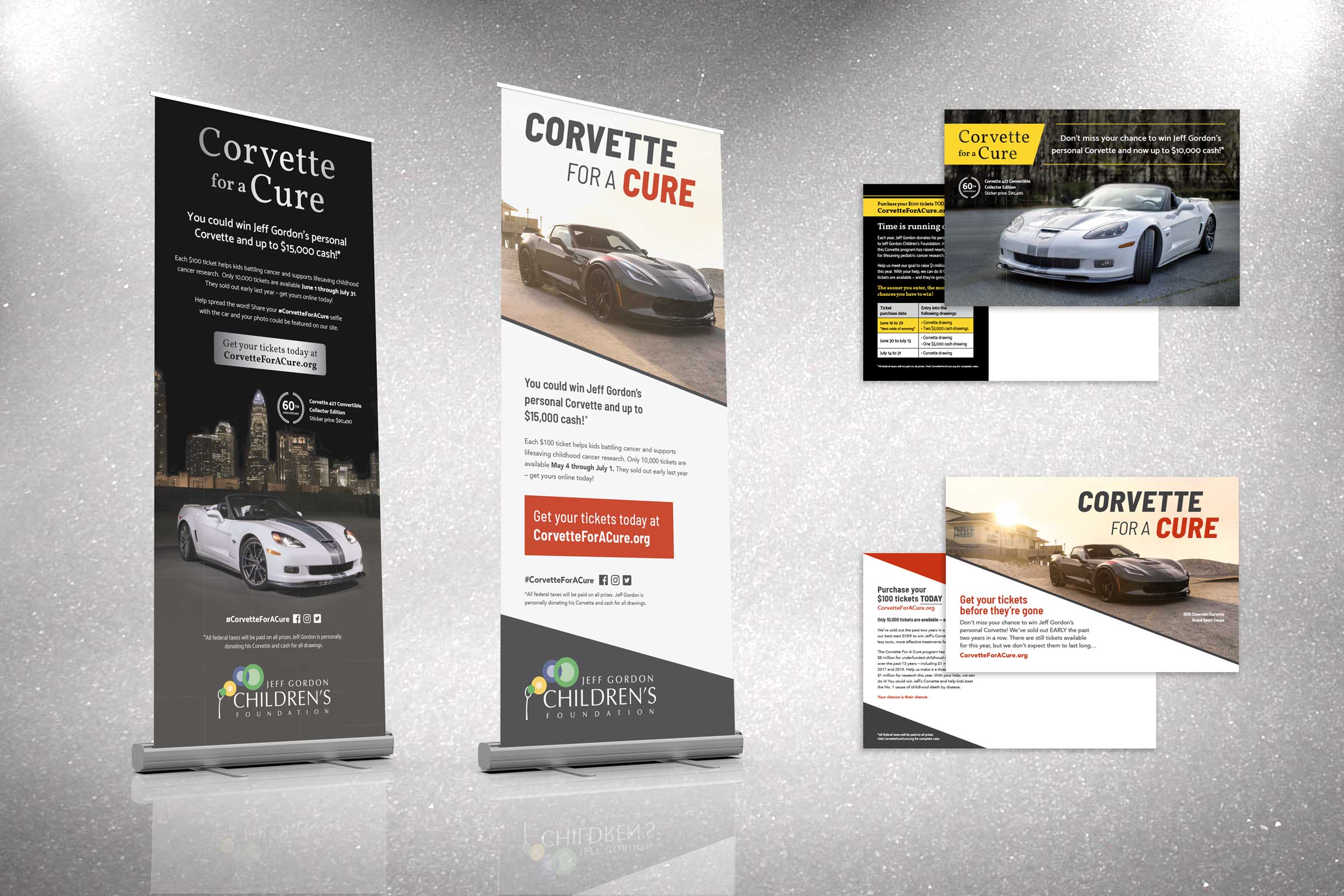 Corvette for a Cure | Banner ups and direct mails