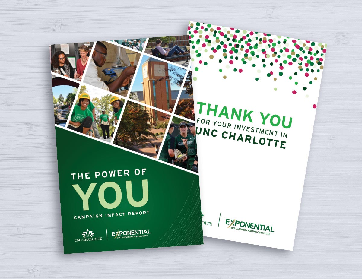 UNC Charlotte Exponential campaign folder cover