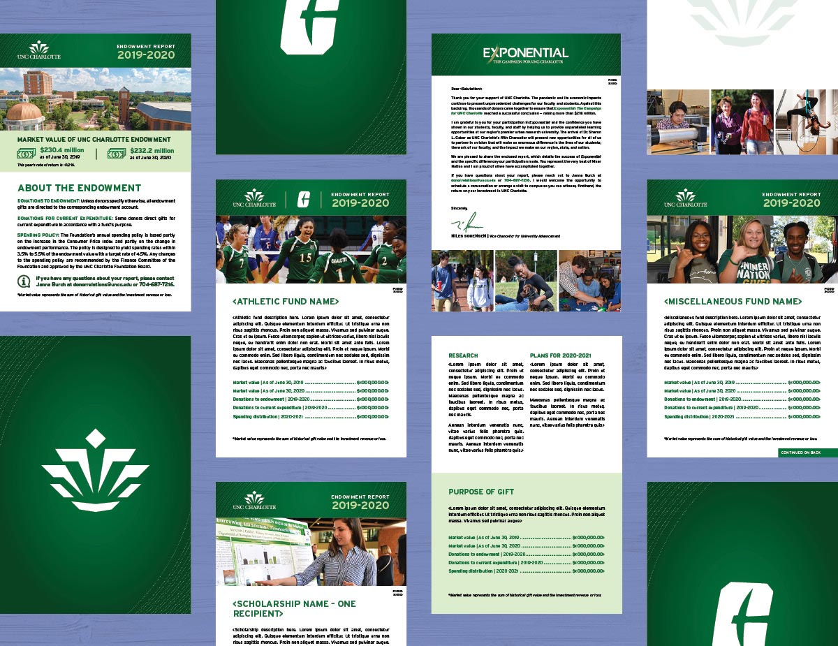 UNC Charlotte Exponential campaign folder inserts
