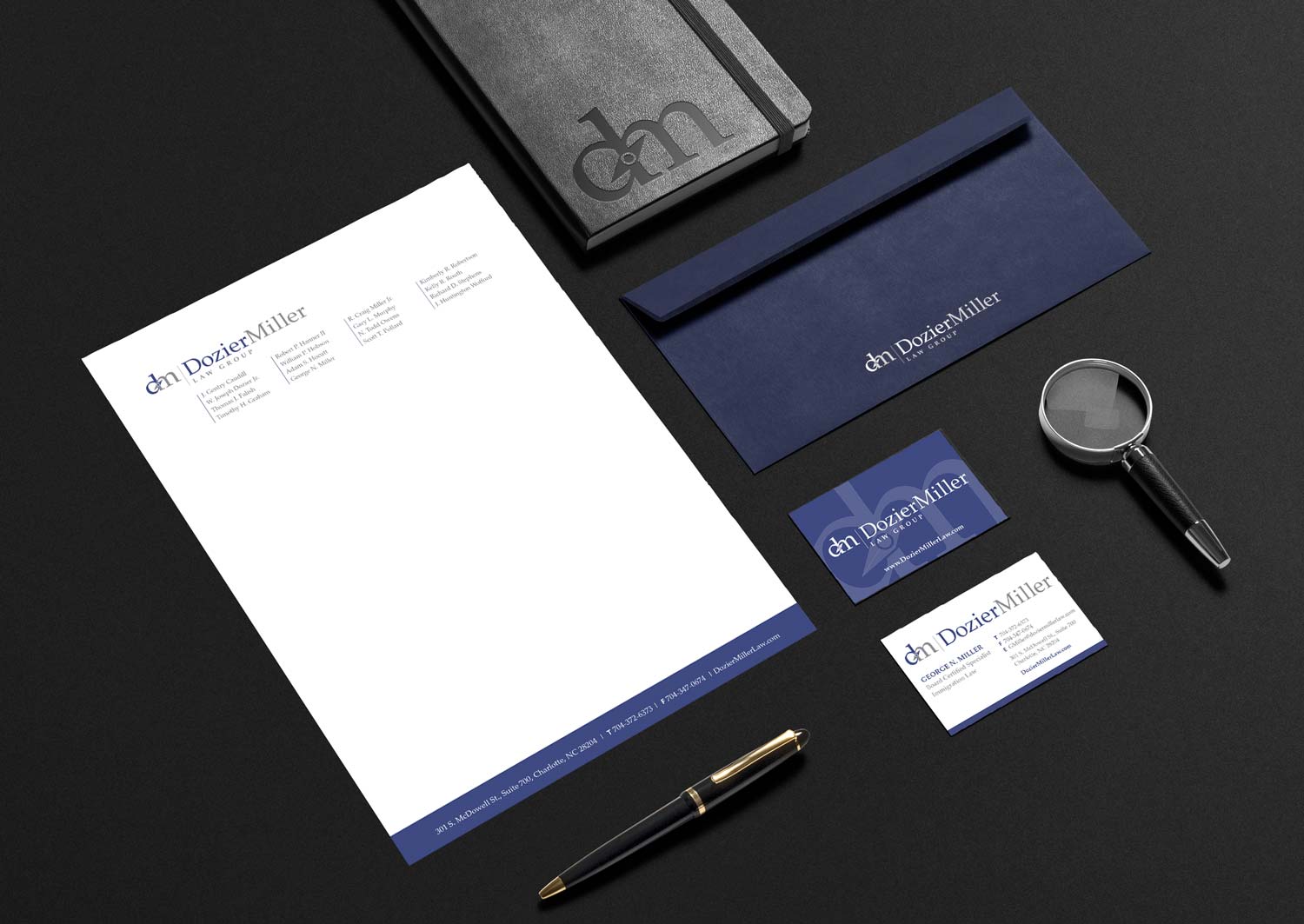Dozier Miller Law business stationery